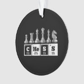 Grappige schaker Geek Periodic System Chemistry Ornament (voorkant)