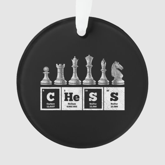 Grappige schaker Geek Periodic System Chemistry Ornament (voorkant)