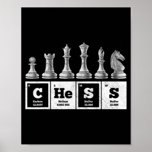 Grappige schaker Geek Periodic System Chemistry Poster