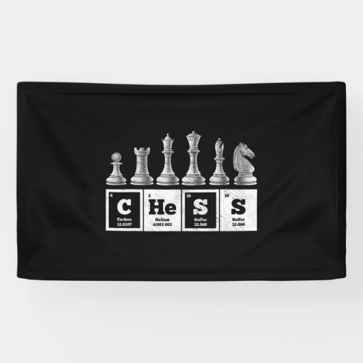 Grappige schaker Geek Periodic System Chemistry Spandoek (Horizontaal)