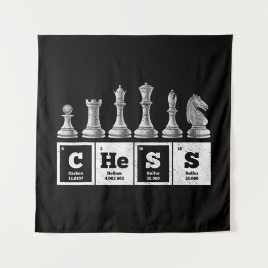 Grappige schaker Geek Periodic System Chemistry Wandkleed (Voorkant)