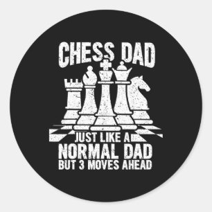 Grappige schaker papa schaken liefhebbers stukken ronde sticker