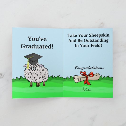 Grappige schapen Afstuderen Kaart aanpassen! (Binnen)