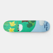 Grappige schapen grazen blauwe lucht schilderachti skateboard (Horizontaal)