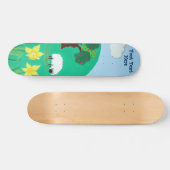 Grappige schapen grazen blauwe lucht schilderachti skateboard (Horizontaal)