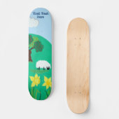Grappige schapen grazen blauwe lucht schilderachti skateboard (Voorkant)
