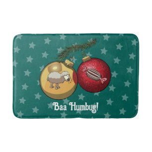 Grappige Schapen Kerst Snoep Baa Humbug Cartoon Badmat