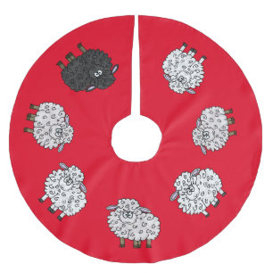Grappige Schapen Kerstboom Vloerkleed Rok