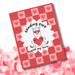 Grappige schapen kinderen klaslokaal Valentijnsdag Feestdagenkaart