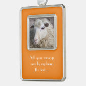 Grappige schapen verzilverd omlijst ornament (Links)