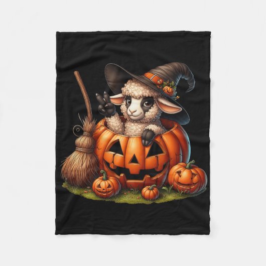 Grappige schapenheks pompoen Halloween Mannen vrou Fleece Deken (Voorkant)