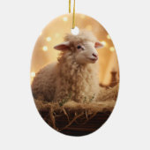 Grappige schapenkerst, cadeau voor boerderij liefh keramisch ornament (Achterkant)