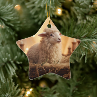 Grappige schapenkerst, cadeau voor boerderij liefh keramisch ornament