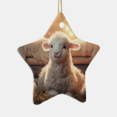 Grappige schapenkerst, cadeau voor boerderij liefh keramisch ornament (Rechts)