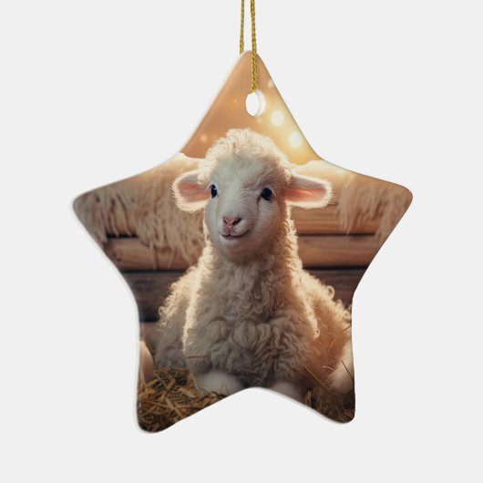 Grappige schapenkerst, cadeau voor boerderij liefh keramisch ornament (Rechts)