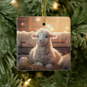 Grappige schapenkerst, cadeau voor boerderij liefh keramisch ornament