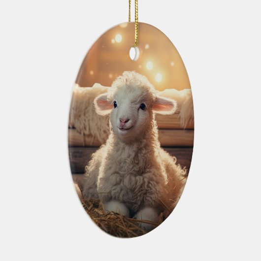 Grappige schapenkerst, cadeau voor boerderij liefh keramisch ornament (Rechts)