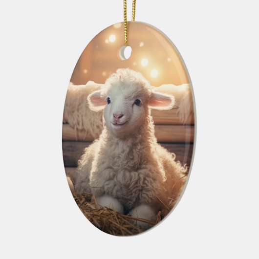 Grappige schapenkerst, cadeau voor boerderij liefh keramisch ornament (Links)