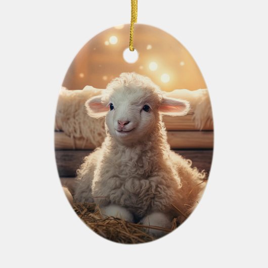 Grappige schapenkerst, cadeau voor boerderij liefh keramisch ornament (Voorkant)
