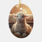 Grappige schapenkerst, cadeau voor boerderij liefh keramisch ornament (Achterkant)