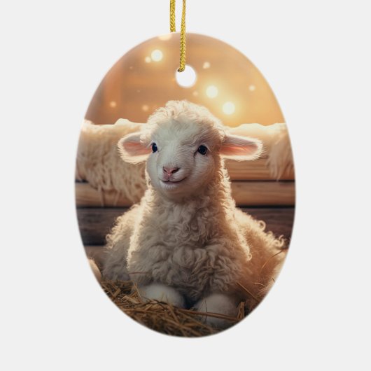 Grappige schapenkerst, cadeau voor boerderij liefh keramisch ornament (Achterkant)