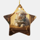 Grappige schapenkerst, cadeau voor boerderij liefh keramisch ornament (Voorkant)
