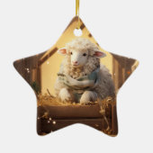 Grappige schapenkerst, cadeau voor boerderij liefh keramisch ornament (Achterkant)