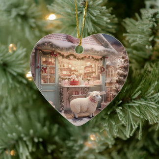Grappige schapenkerst, cadeau voor boerderij liefh keramisch ornament