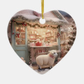 Grappige schapenkerst, cadeau voor boerderij liefh keramisch ornament (Voorkant)