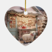 Grappige schapenkerst, cadeau voor boerderij liefh keramisch ornament (Achterkant)