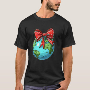 Grappige Schattige Aardedag Coquette Strik Aardeda T-shirt