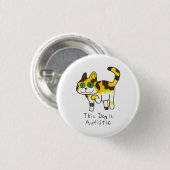 Grappige Schattige Autistische Hond Comic Ronde Button 3,2 Cm (Voorkant /achterkant)