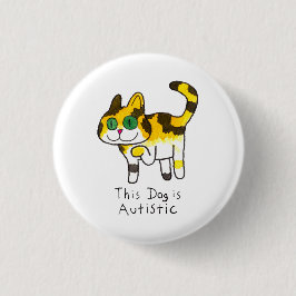 Grappige Schattige Autistische Hondenstrip Ronde Button 3,2 Cm