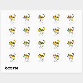 Grappige Schattige Autistische Hondenstrip Ronde Sticker