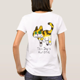 Grappige Schattige Autistische Hondenstrip T-shirt