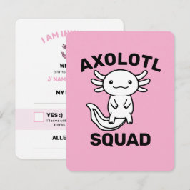 Grappige schattige Axolotl-club aangepaste bewerkb RSVP Kaartje
