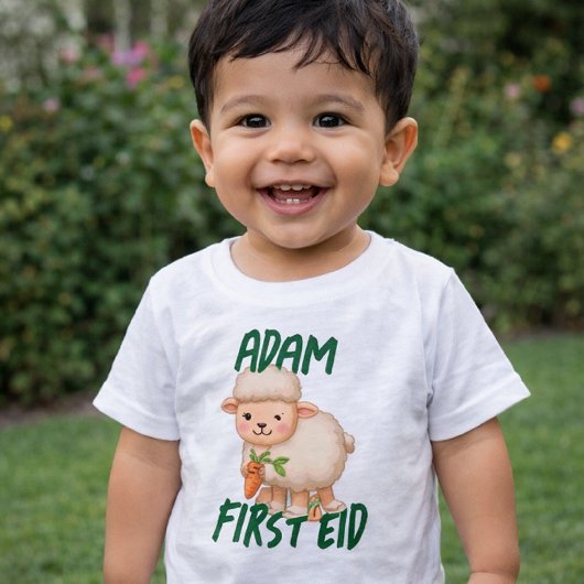 Grappige schattige baby eerste Eid Adha grappige b