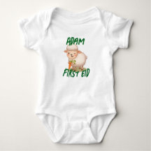 Grappige schattige baby eerste Eid Adha grappige b