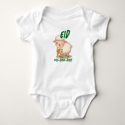 Grappige schattige baby schaap Eid Adha grappige b Romper (Voorkant)