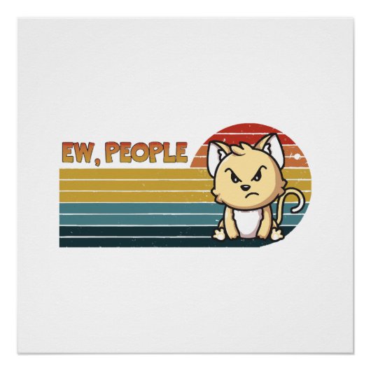 Grappige Schattige Boze Katten Mensen Perfect Poster (Voorkant)