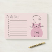 Grappige schattige cartoon kat "to do list" post-it® notes (Op bureau)