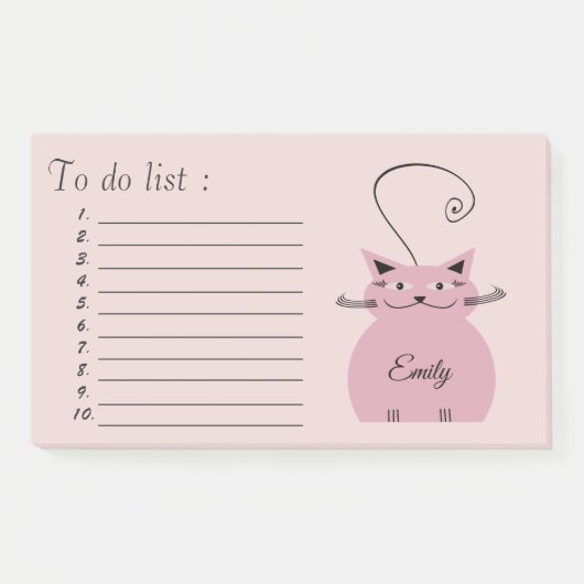 Grappige schattige cartoon kat "to do list" post-it® notes (Voorkant)