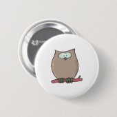 grappige schattige cartoon uil ronde button 5,7 cm (Voorkant /achterkant)