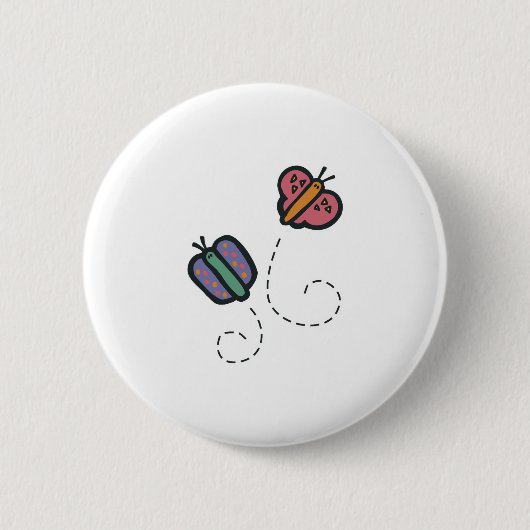 grappige schattige cartoon vlinders ronde button 5,7 cm (Voorkant)