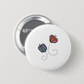 grappige schattige cartoon vlinders ronde button 5,7 cm (Voorkant /achterkant)
