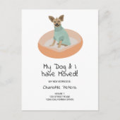 Grappige schattige chihuaha hond illustratie beweg aankondigingskaart (Voorkant)