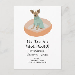 Grappige schattige chihuaha hond illustratie beweg aankondigingskaart