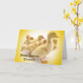 grappige schattige dieren die jarig zijn kaart (Gele Bloem)