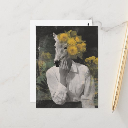 Grappige Schattige Dieren Vrouw Collage Briefkaart (Voorkant / Achterkant in situ)