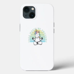 Grappige schattige eenhoorn die yoga doet. grappig iPhone 13 hoesje